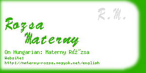 rozsa materny business card